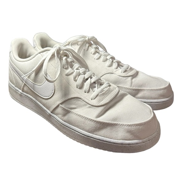 Nike Court Vision Canvas Next Nature Low Triple White. Size 14 - Picture 1 of 8